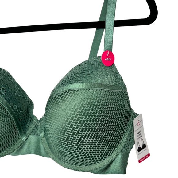 2/$20    Ashley Stewart Mesh and Lace Microfiber Bra - Olive - Picture 6 of 9